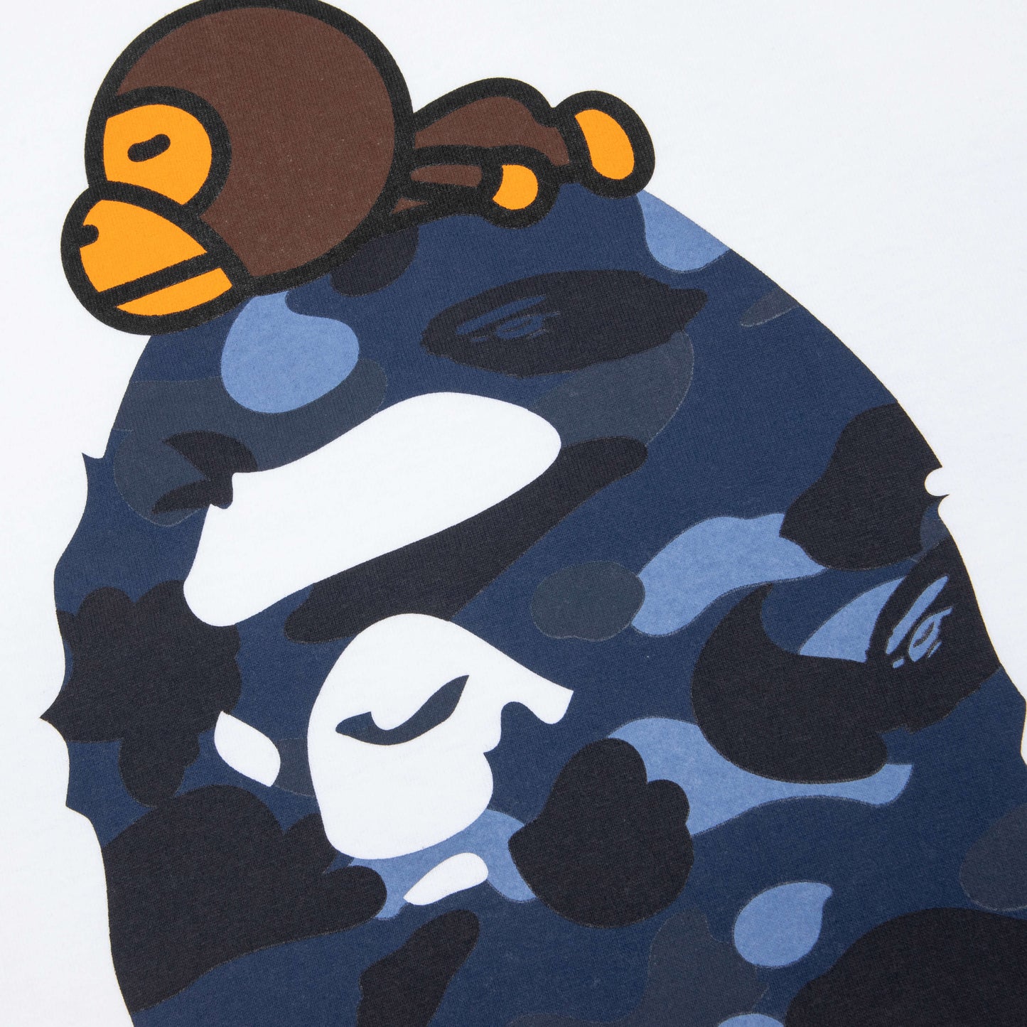 Color Camo Milo on Big Ape Tee - White/Navy