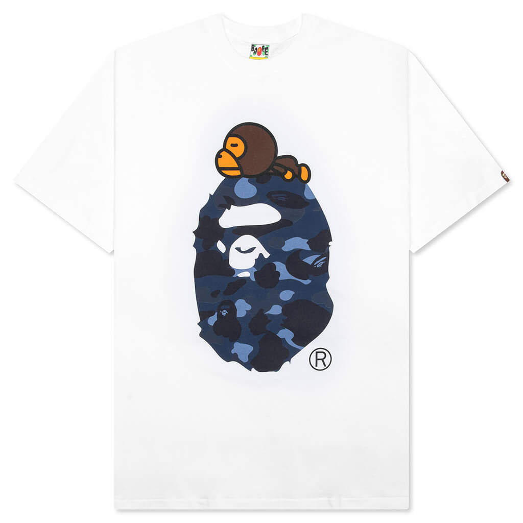 Color Camo Milo on Big Ape Tee - White/Navy