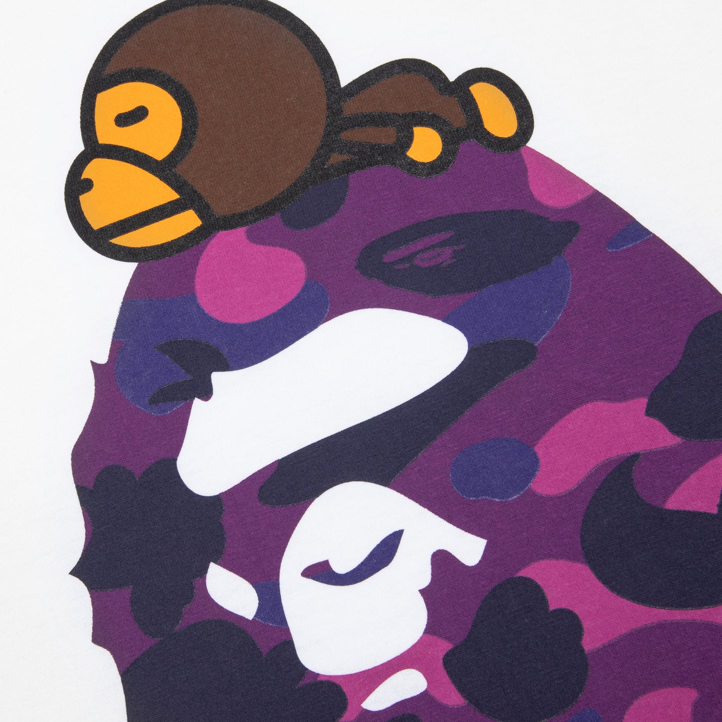 Color Camo Milo on Big Ape Tee - White/Purple