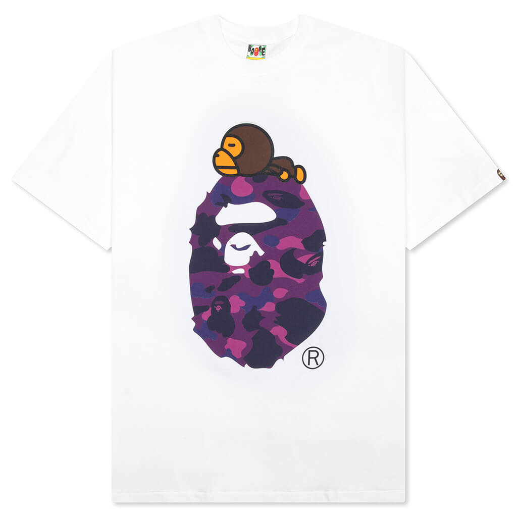 Color Camo Milo on Big Ape Tee - White/Purple