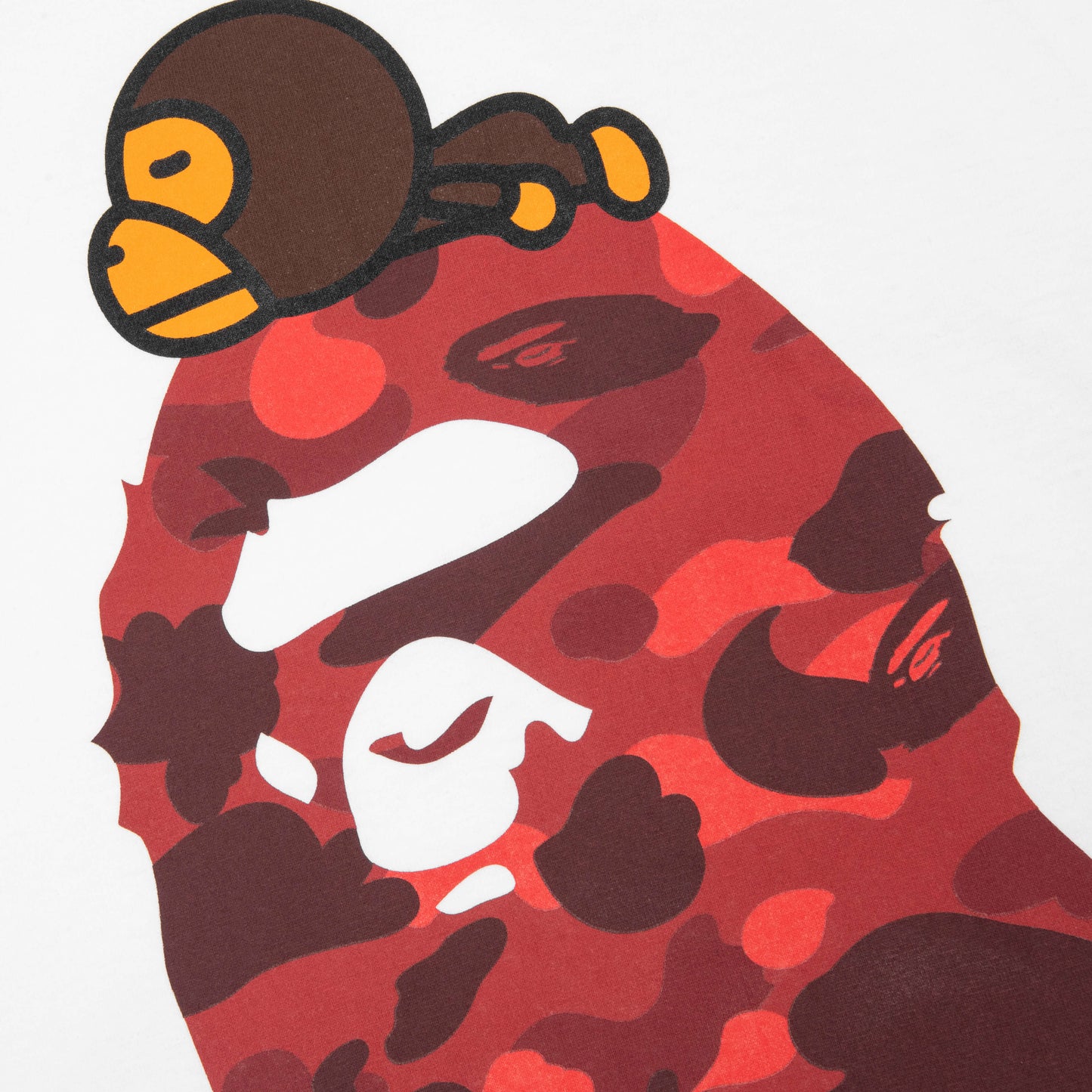 Color Camo Milo on Big Ape Tee - White/Red