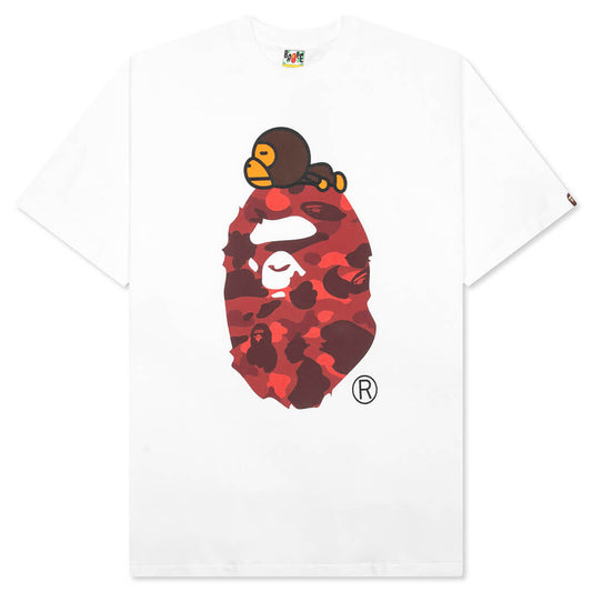 Color Camo Milo on Big Ape Tee - White/Red