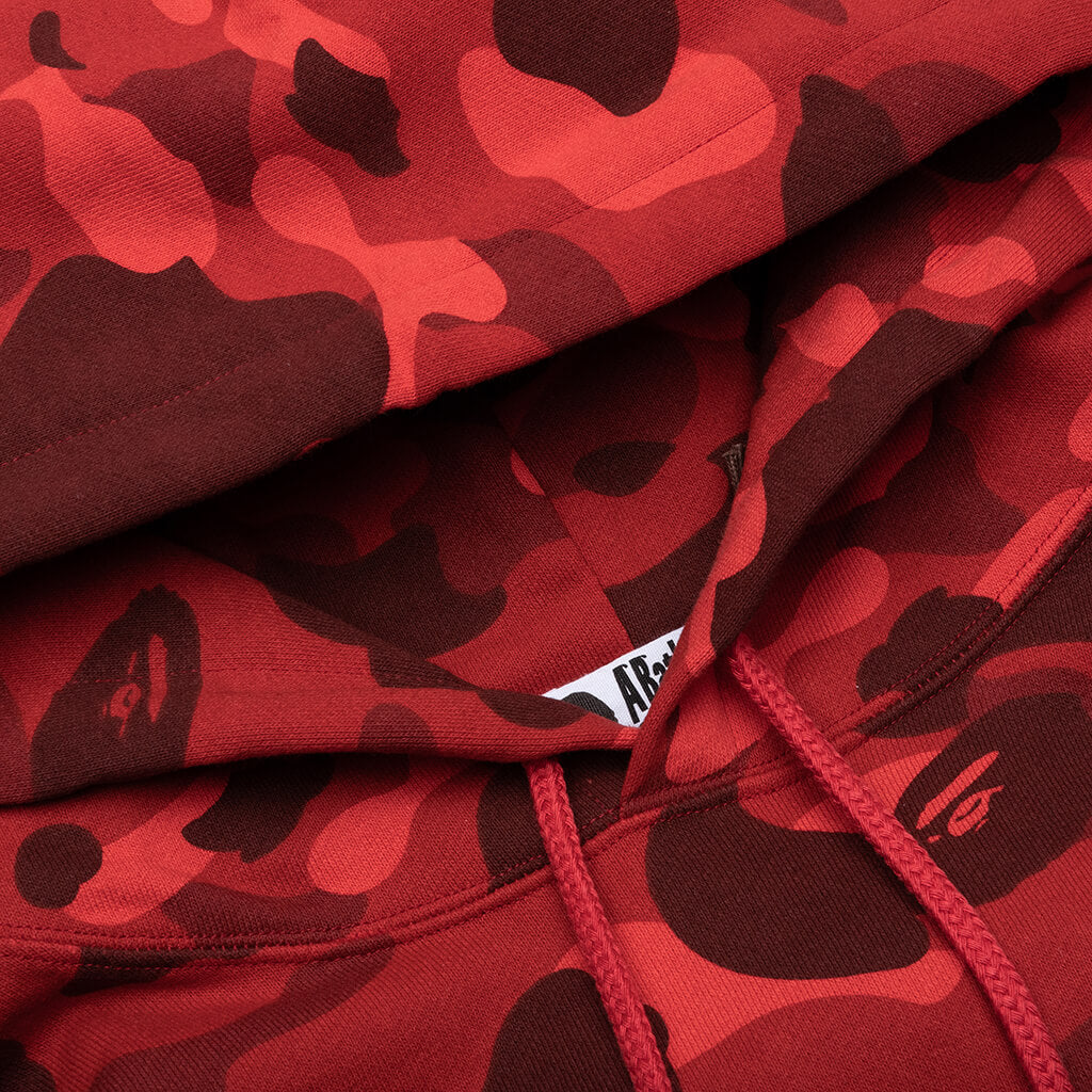 Color Camo Pullover Hoodie - Red