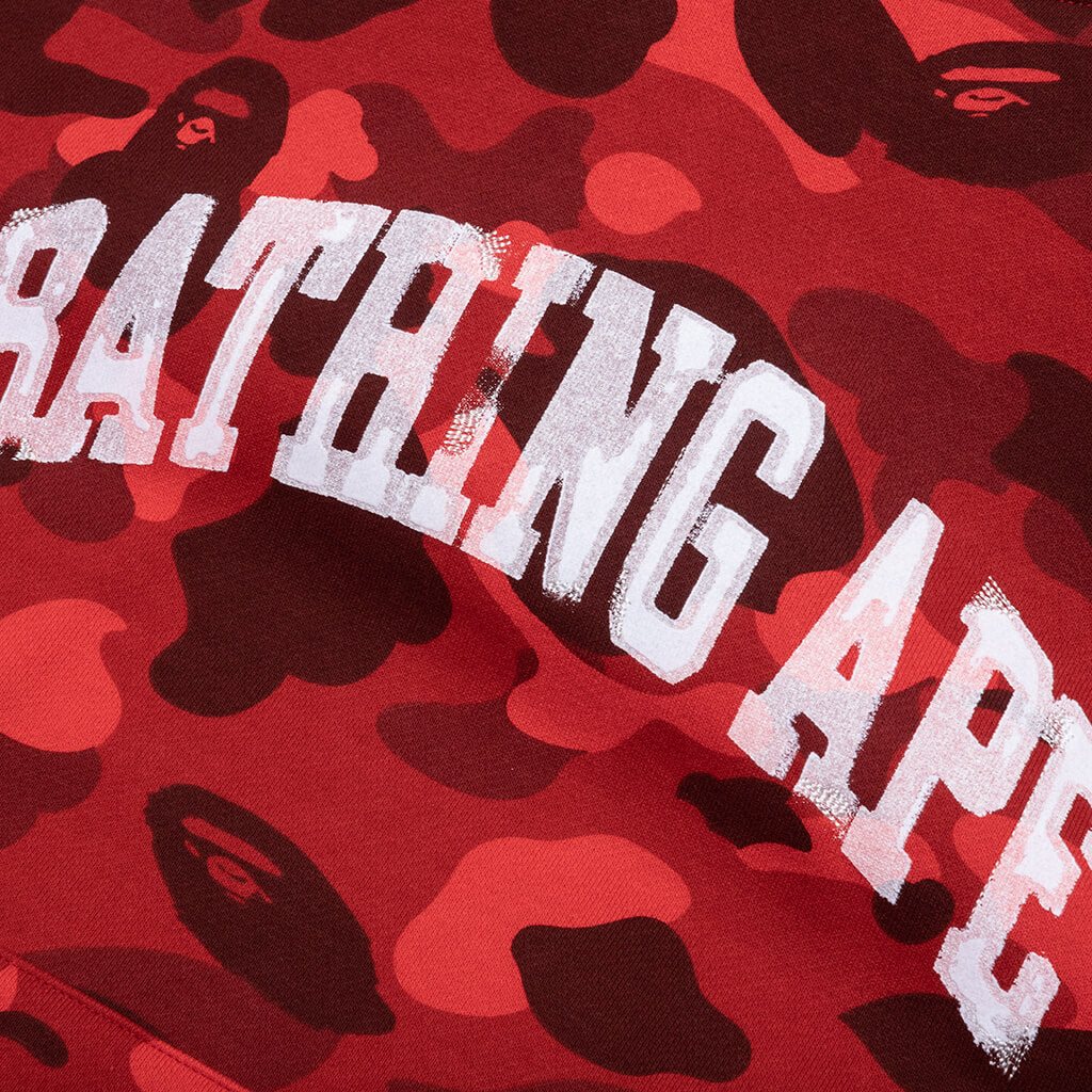 Color Camo Pullover Hoodie - Red