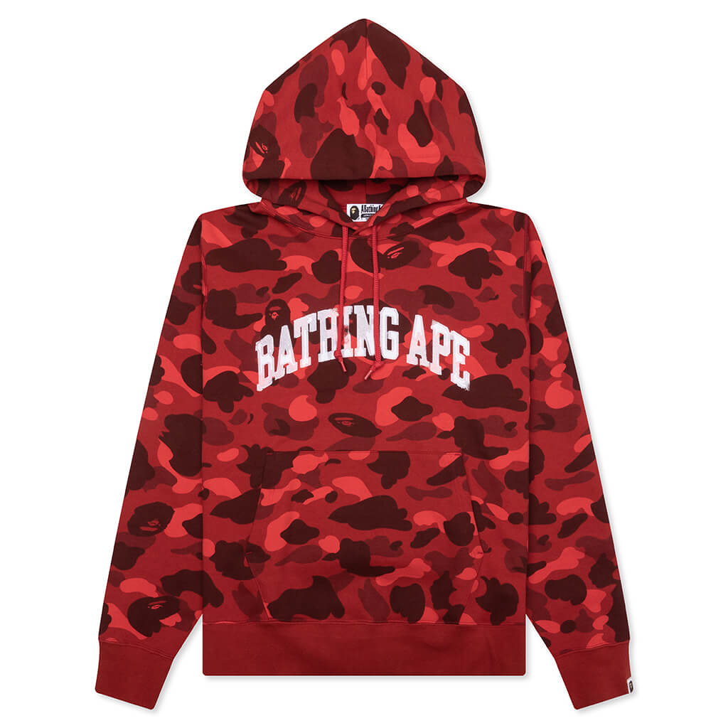 Color Camo Pullover Hoodie - Red