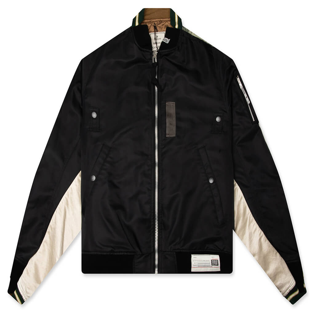 Front Back Combined Flight Jacket - Black