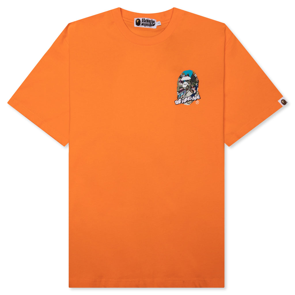 Comic Art Ape Head Relaxed Fit Tee - Orange