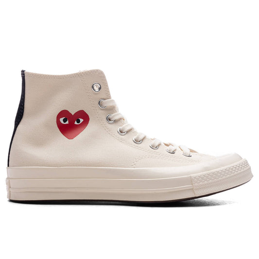 Converse x Comme Des Garcons PLAY All Star Chuck '70 Hi Small Red Heart - White