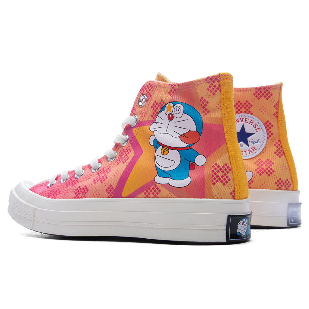 Converse x Doraemon Chuck 70 Hi - Hawaiian Ocean/Flamingo/Habanero Gold