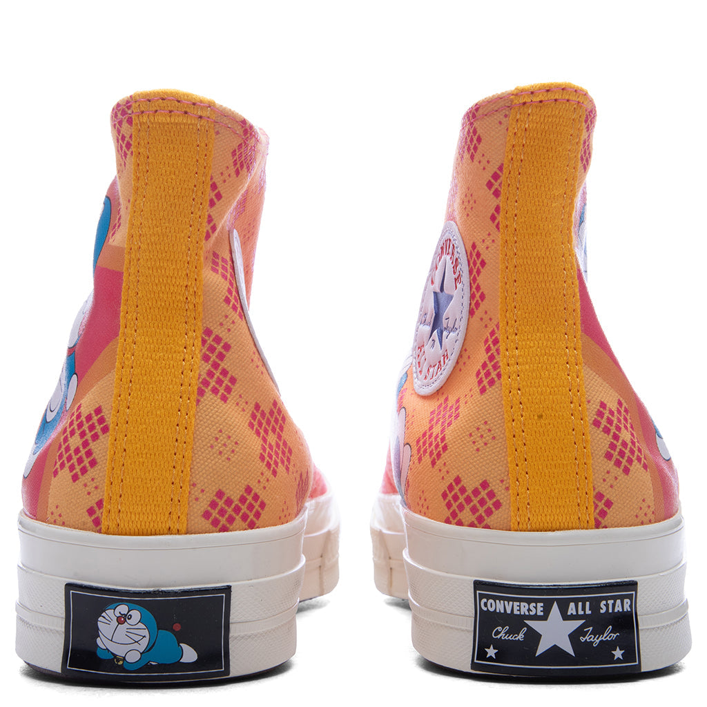 Converse x Doraemon Chuck 70 Hi - Hawaiian Ocean/Flamingo/Habanero Gold