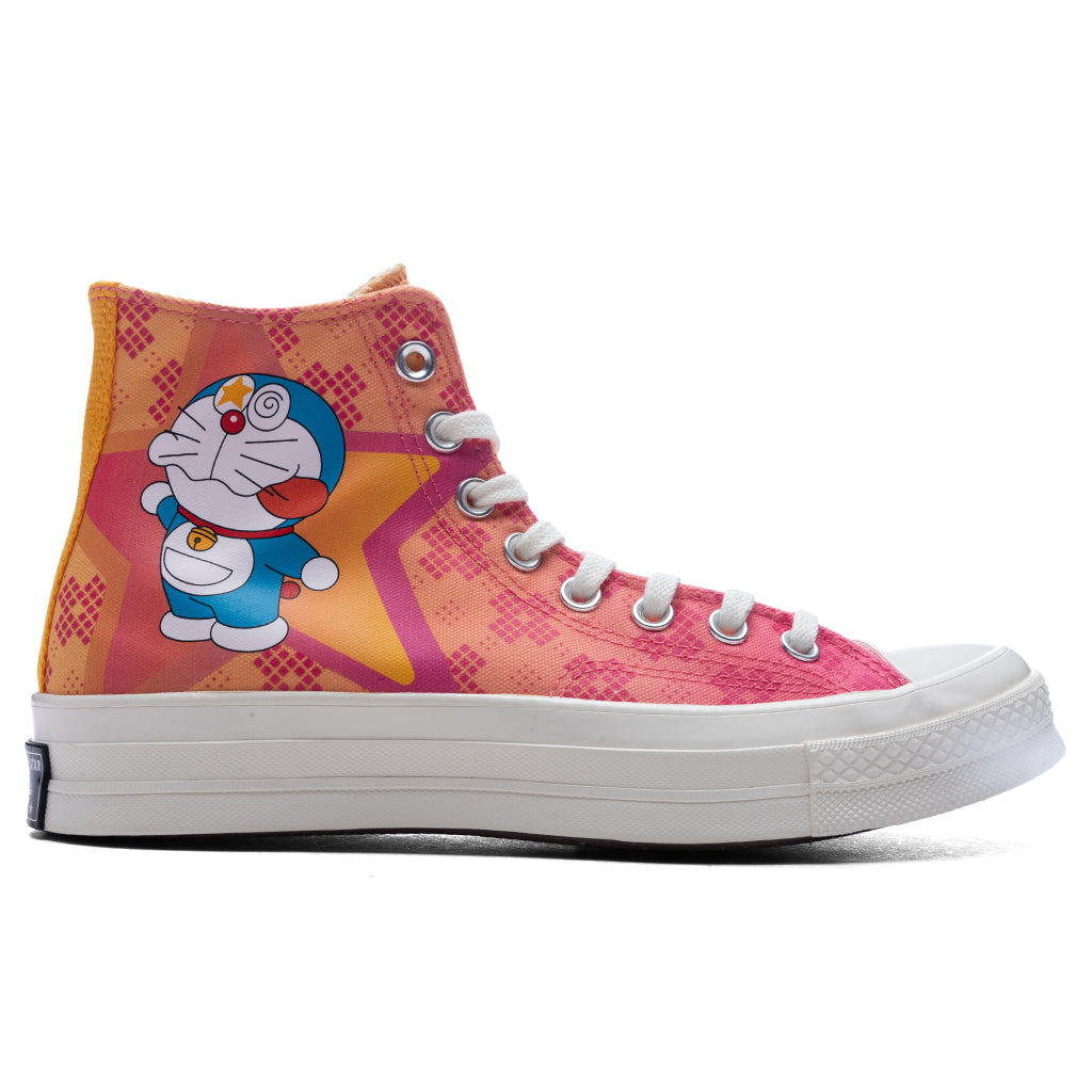 Converse x Doraemon Chuck 70 Hi - Hawaiian Ocean/Flamingo/Habanero Gold