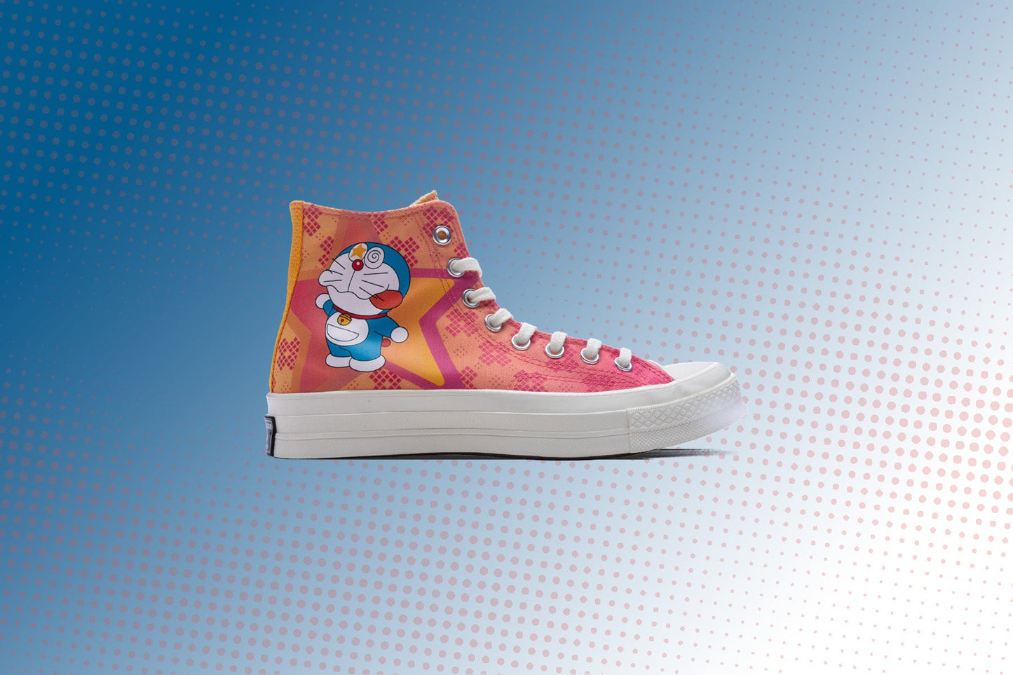 Converse x Doraemon Chuck 70 Hi - Hawaiian Ocean/Flamingo/Habanero Gold