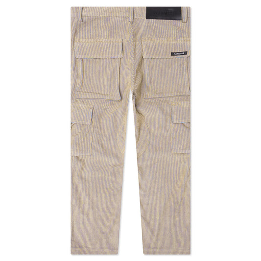 Corduroy Logo Cargo Pants - Beige Wash