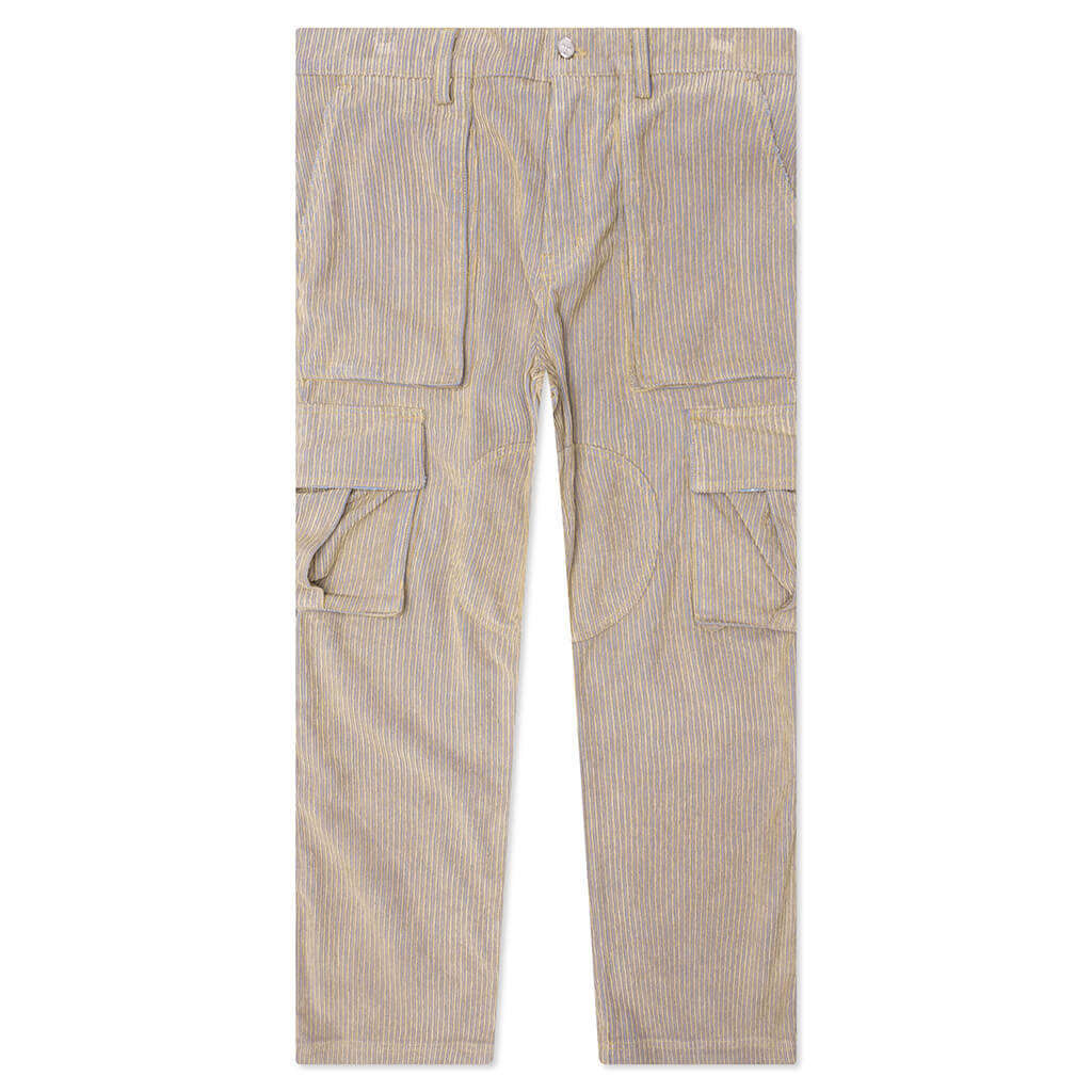 Corduroy Logo Cargo Pants - Beige Wash