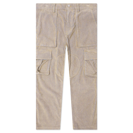 Corduroy Logo Cargo Pants - Beige Wash
