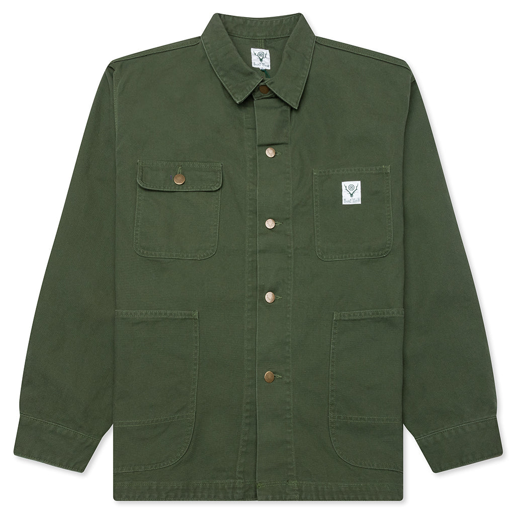 Cotton Canvas Coverall - Moss Green