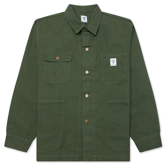 Cotton Canvas Coverall - Moss Green