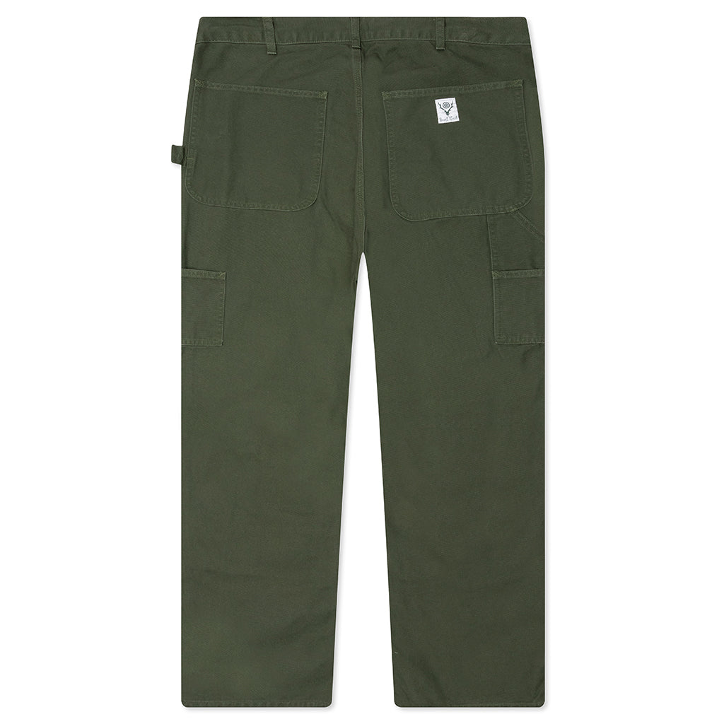 Cotton Canvas Painter Pant - Moss Green
