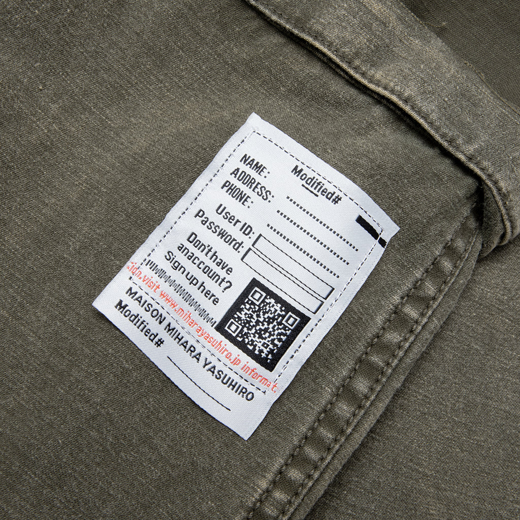 Cotton Satin Cargo Trousers - Dark Green