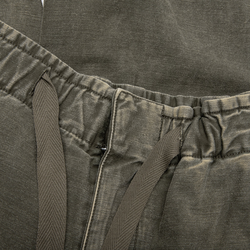 Cotton Satin Cargo Trousers - Dark Green