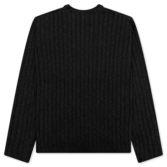 Cotton Slub Rib Crew - Black