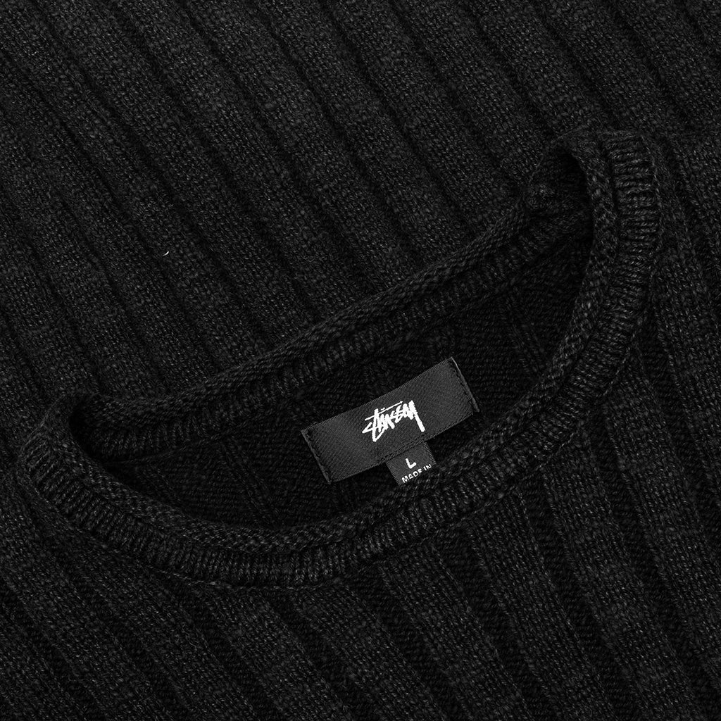 Cotton Slub Rib Crew - Black