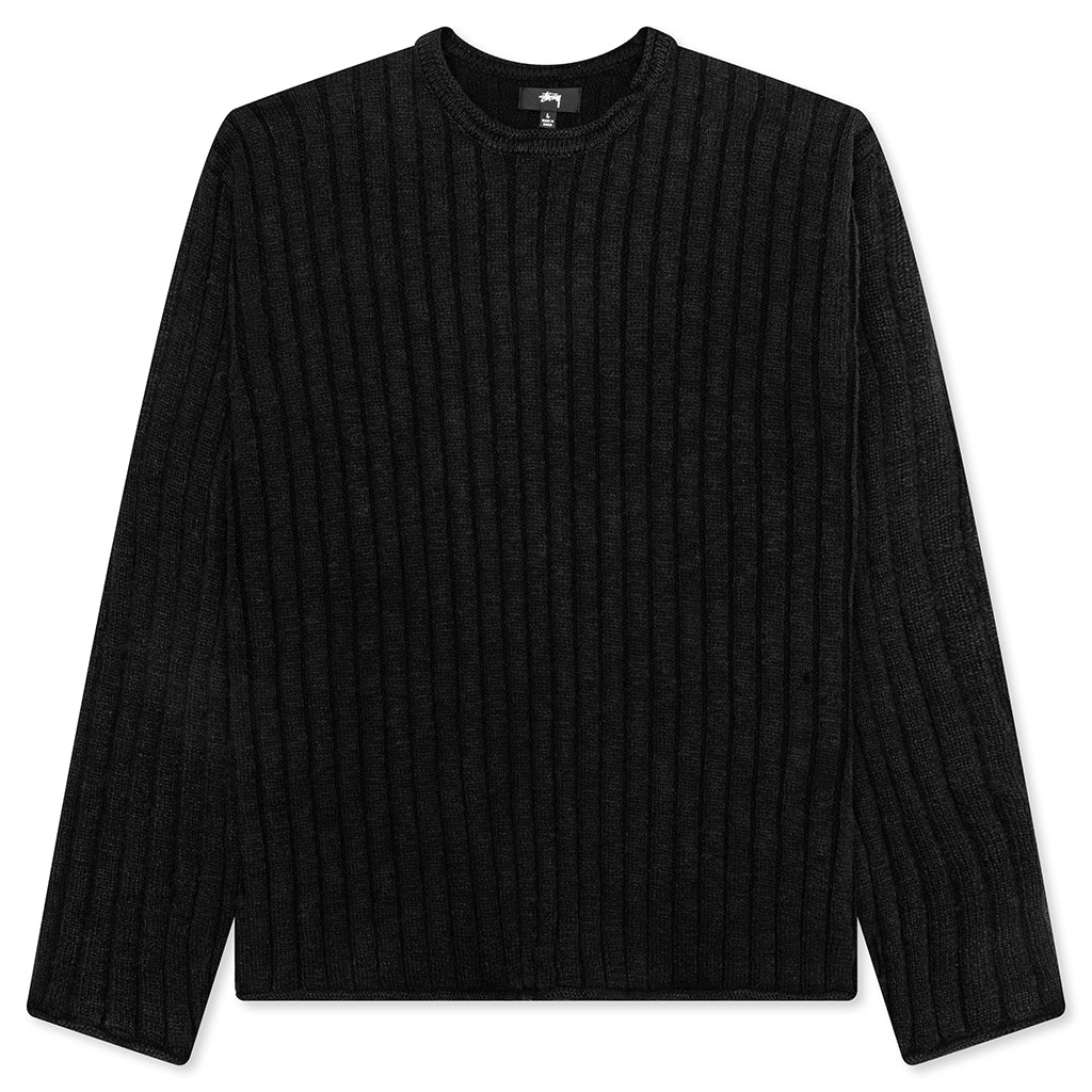 Cotton Slub Rib Crew - Black