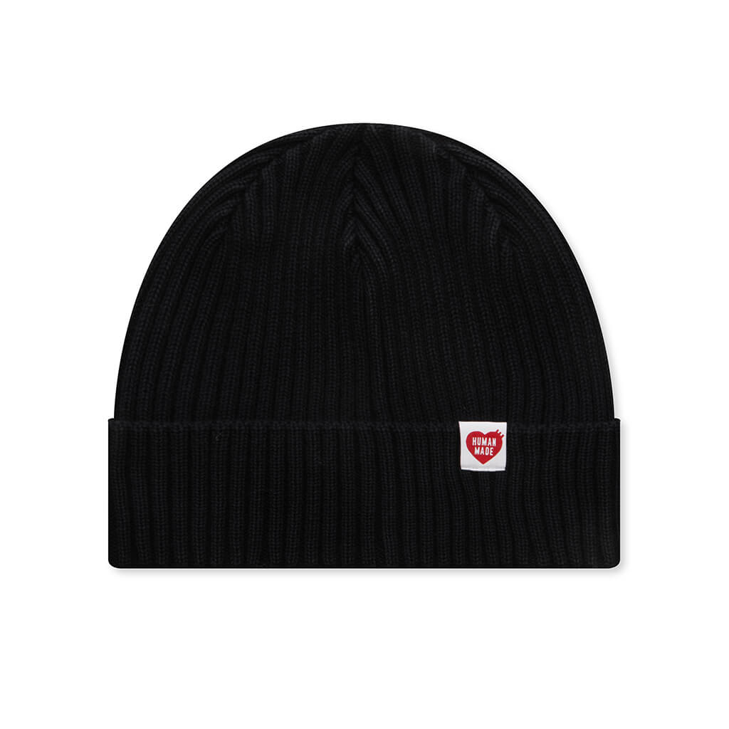 Cotton Rib Beanie - Black