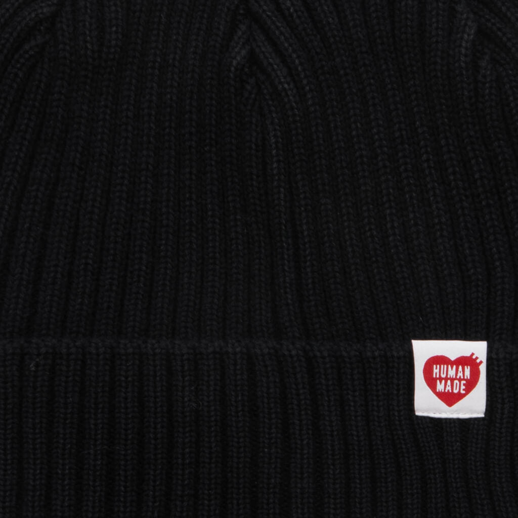 Cotton Rib Beanie - Black