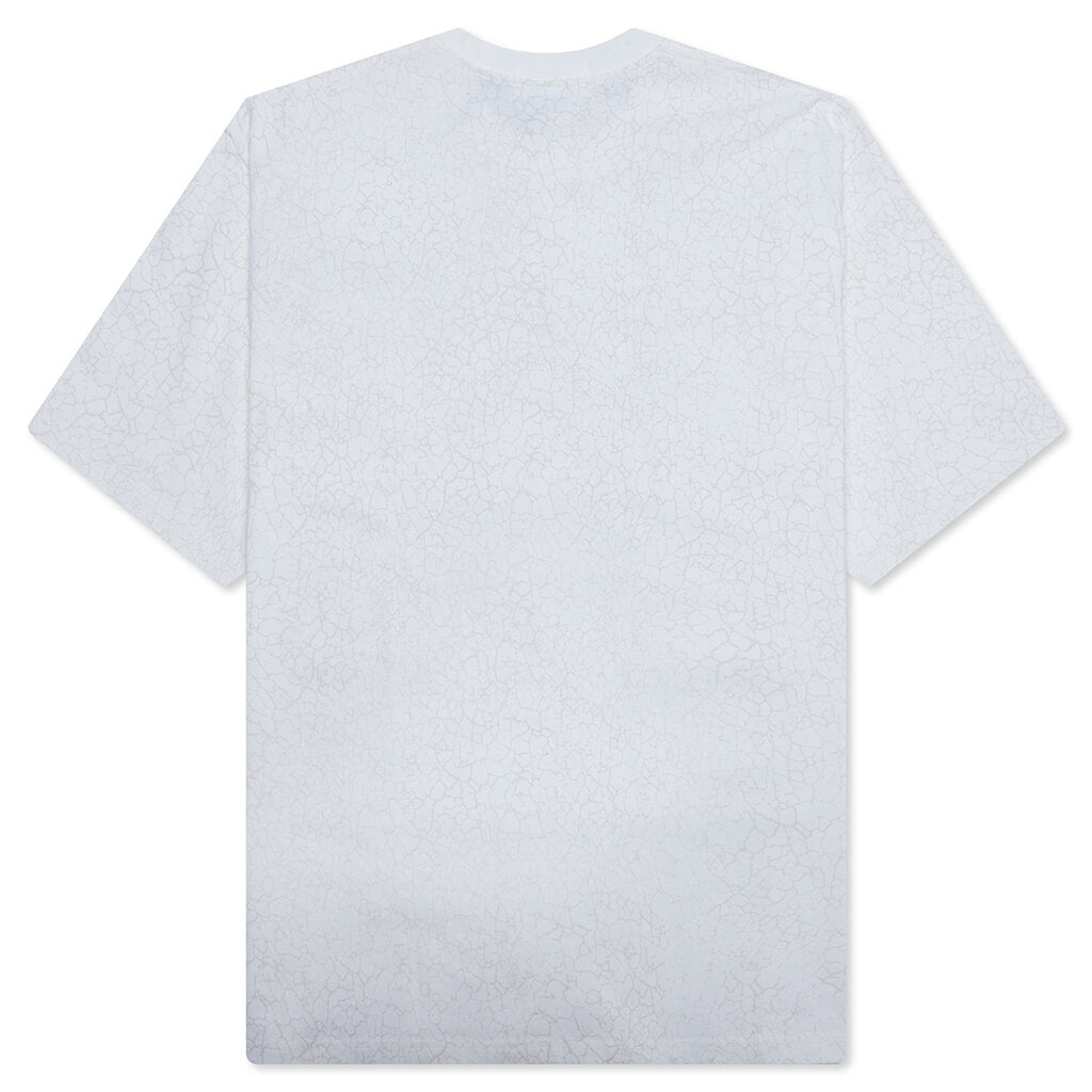 Crack Print Pattern Logo Relaxed Fit Tee - White