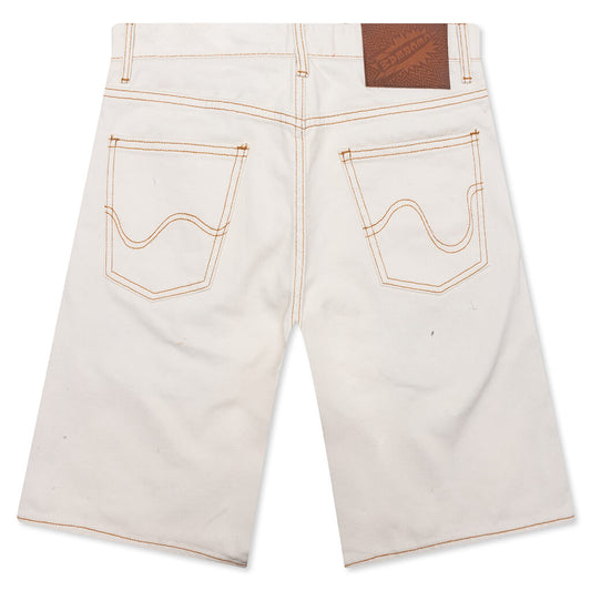 Cream Jean Strawberry Fit Shorts - Whisper White