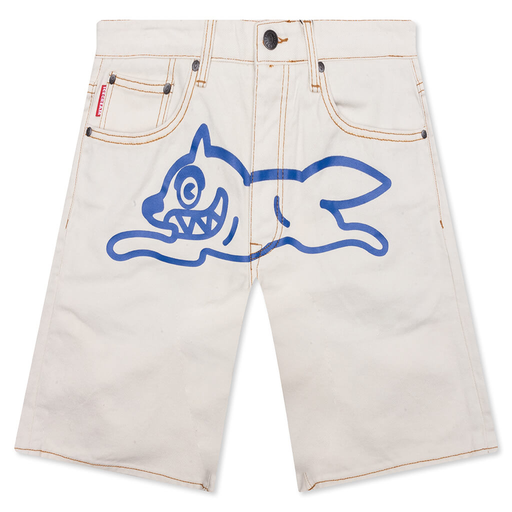 Cream Jean Strawberry Fit Shorts - Whisper White