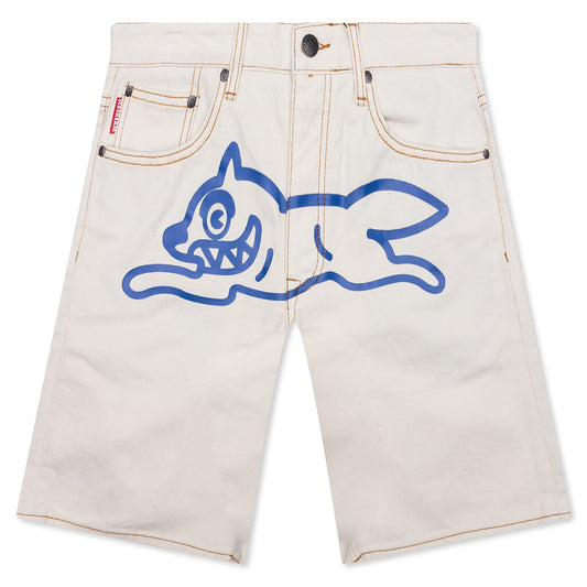 Cream Jean Strawberry Fit Shorts - Whisper White