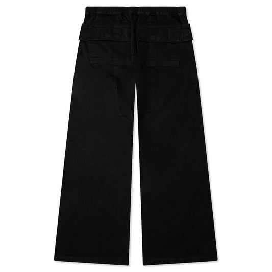 Creatch Wide Cargo Drawstring Pants - Black