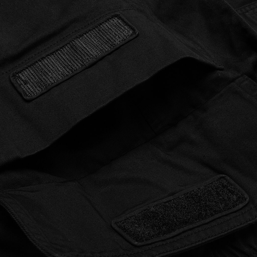 Creatch Wide Cargo Drawstring Pants - Black