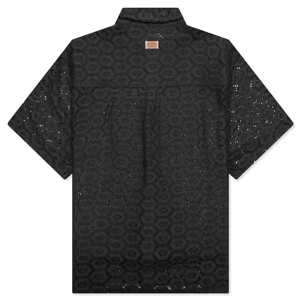 Crochet Button Up - Black