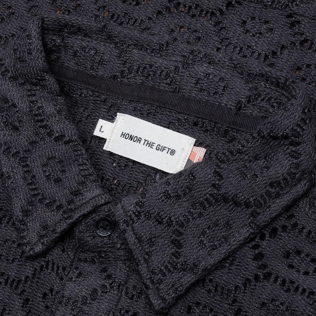 Crochet Button Up - Black