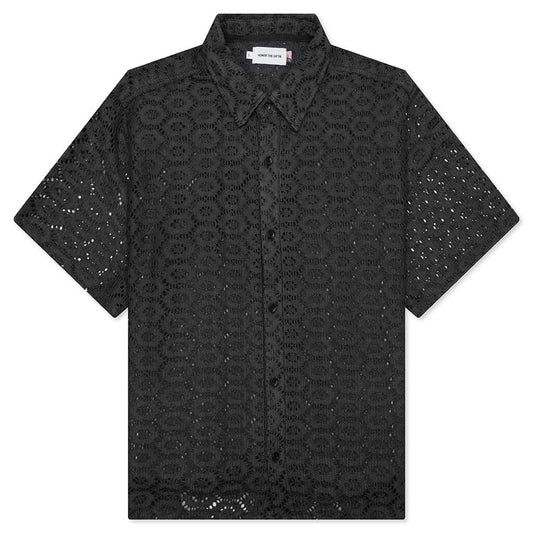 Crochet Button Up - Black