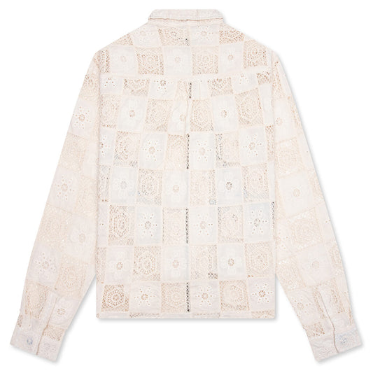 Crochet Full Zip Jacket - Bone