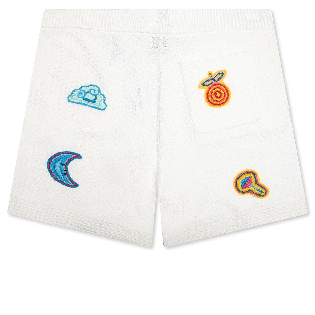 Crochet Shorts With Patches - White