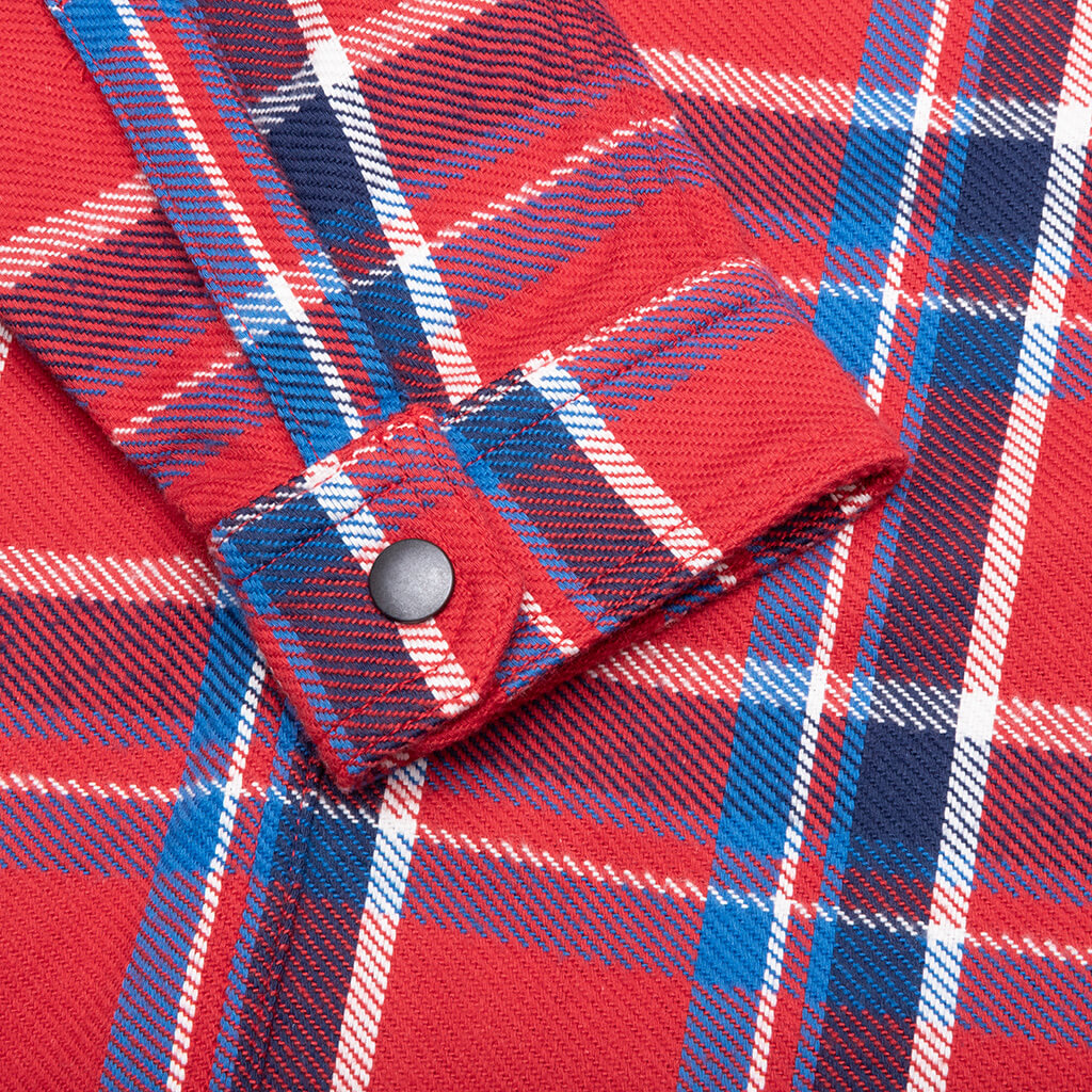 Cropped Outershirt - Red Plaid