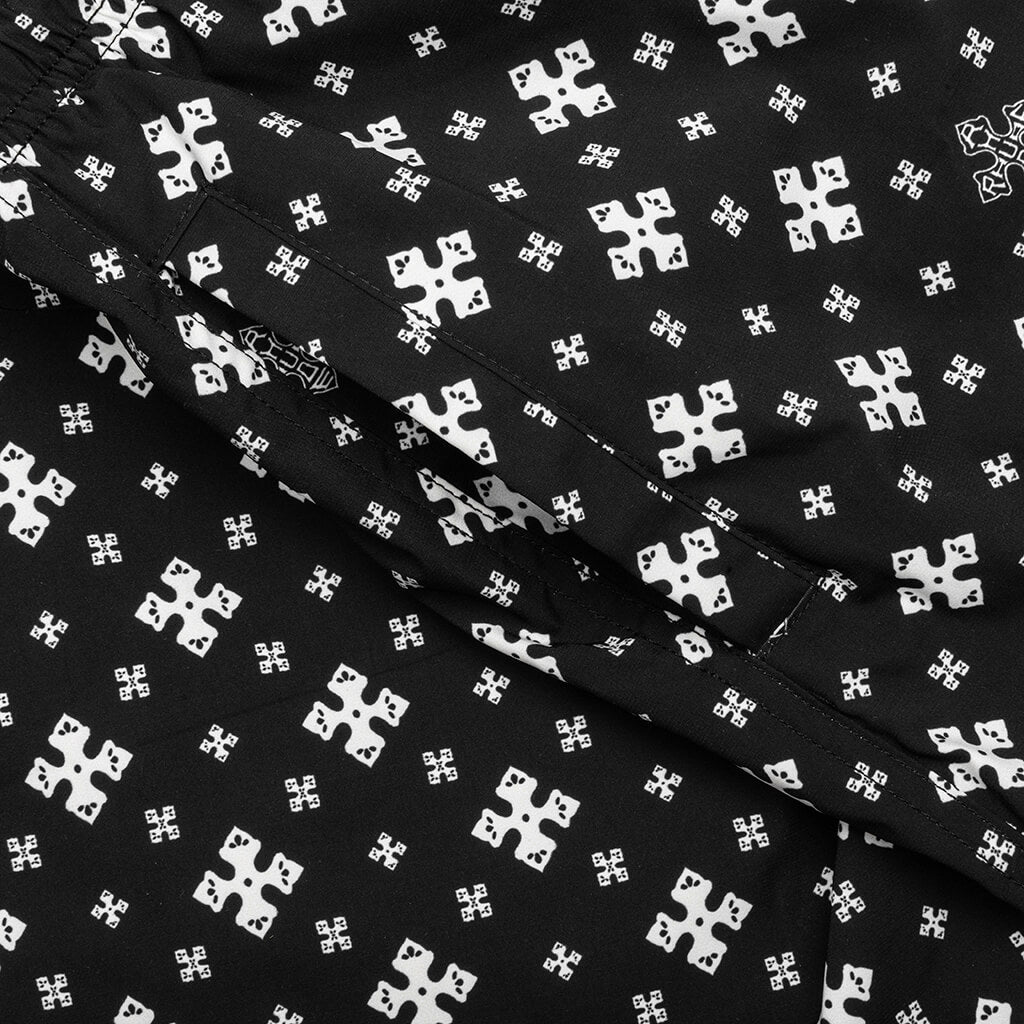 Cross Bandana Swim Short - Black/White