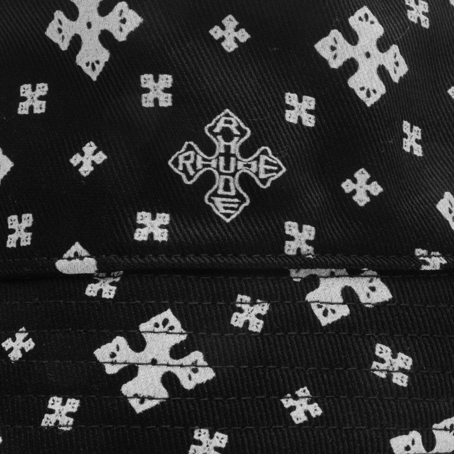 Cross Banddana Bucket Hat - Black/White