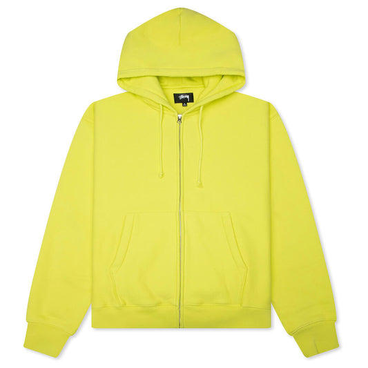 Cursive Applique Zip Hood - Lime
