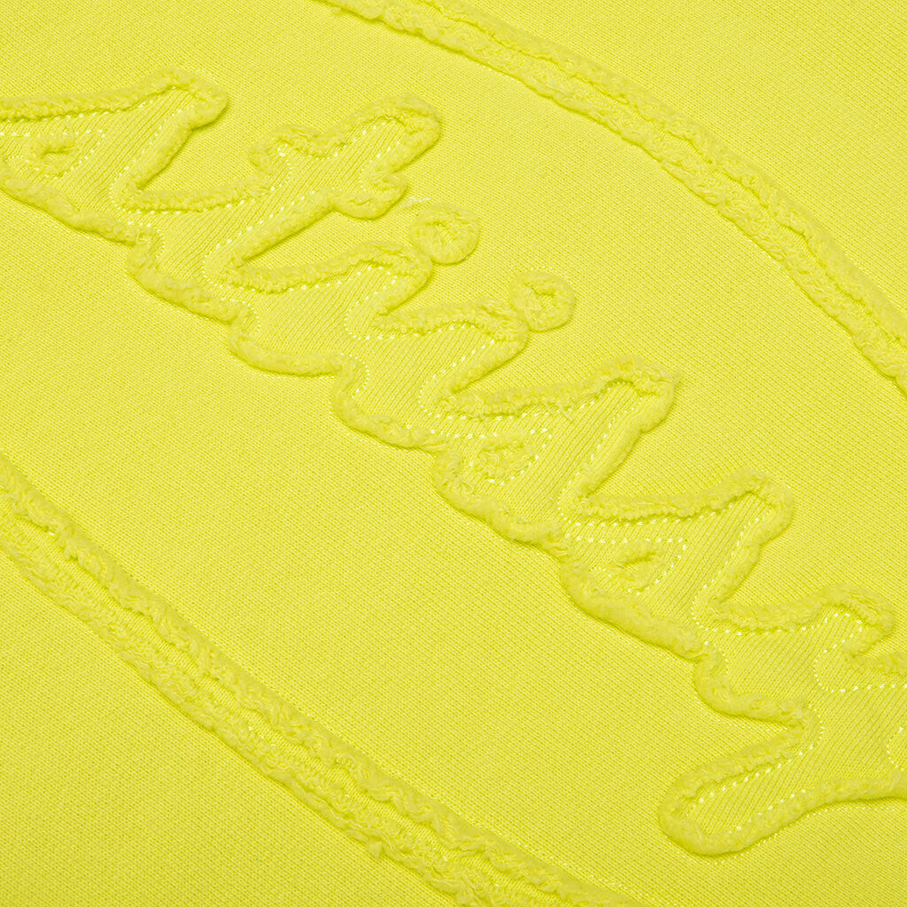 Cursive Applique Zip Hood - Lime