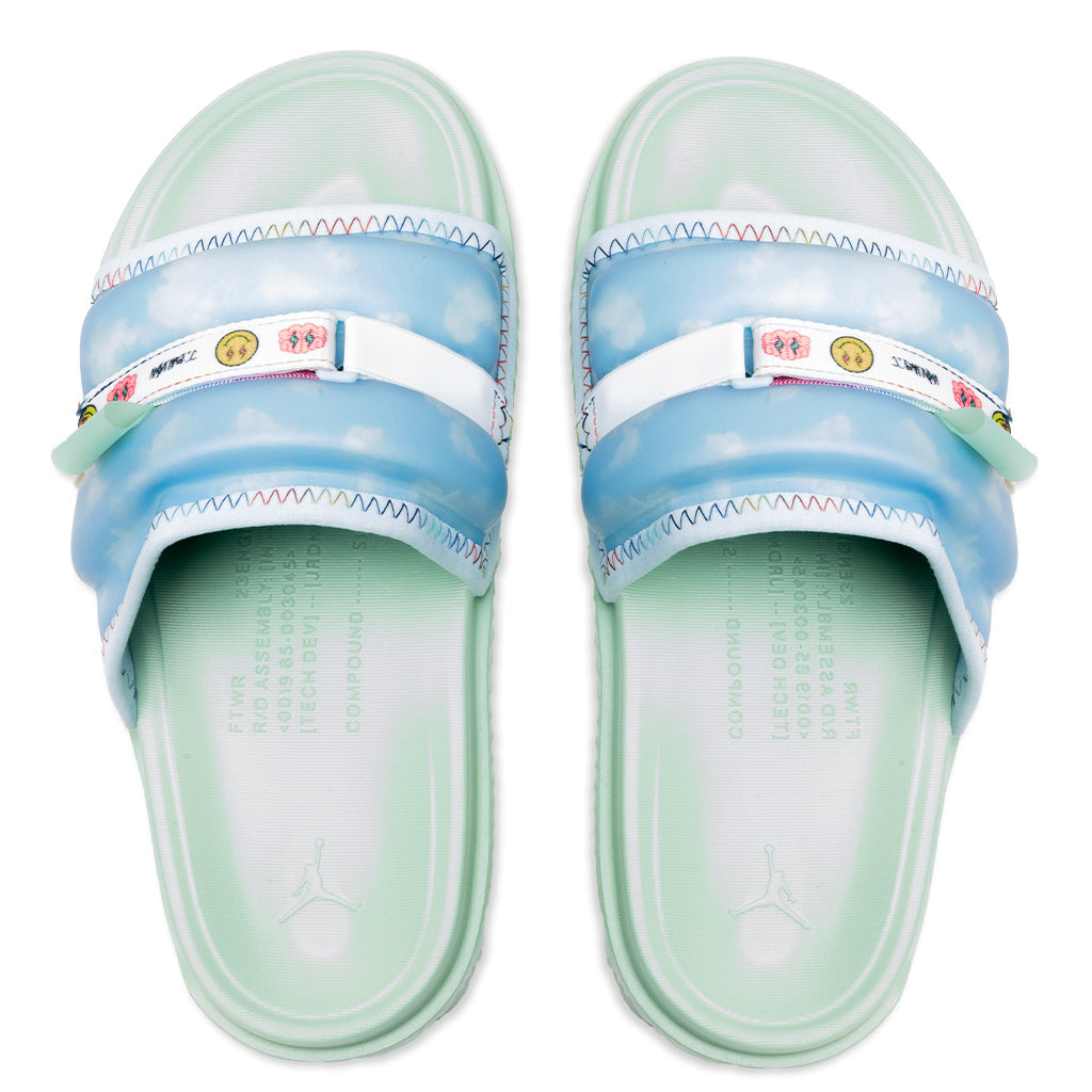 J Balvin x Super Play SP Sandals - Celestine Blue/White/Enamel Green
