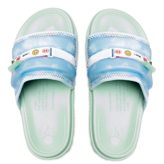 J Balvin x Super Play SP Sandals - Celestine Blue/White/Enamel Green