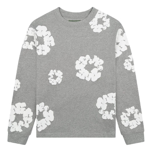 Denim Tears Cotton Wreath Long Sleeves T-Shirt 'Grey' DT-034