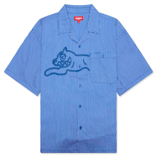 Decker S/S Woven Crop Fit Button Up - Victoria Blue