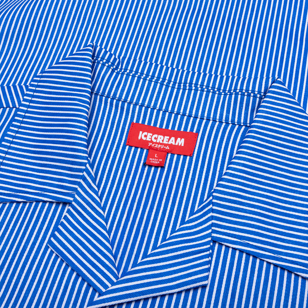 Decker S/S Woven Crop Fit Button Up - Victoria Blue